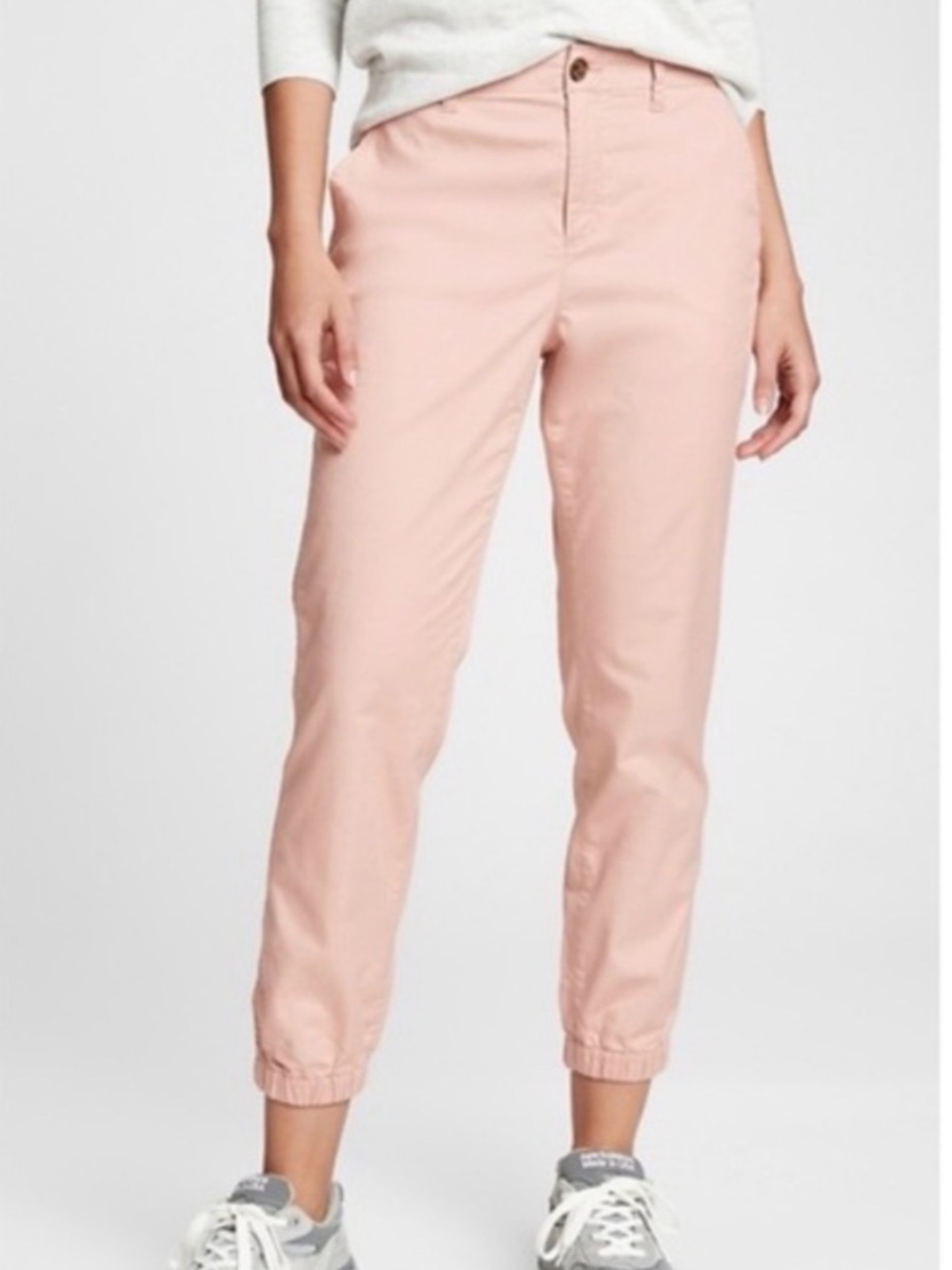 Gap Girlfriend Jogger Pants Size 8 Chalk Pink cotton high rise